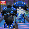 BlueJose Bowling Thunder Pattern Multicolor Customized Name 3D Polo Shirt