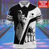 BlueJose Bowling Player Multicolor Customized Name 3D Polo Shirt