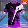 BlueJose Bowling Player Multicolor Customized Name 3D Polo Shirt