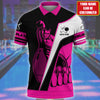 BlueJose Bowling Player Multicolor Customized Name 3D Polo Shirt