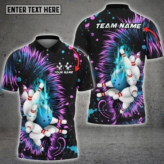 BlueJose Bowling Stylized Lion's Mane Customized Name, Team Name 3D Shirt