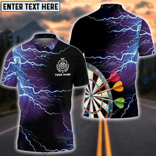 BlueJose Darts Thunder Lightning Personalized Name Shirt