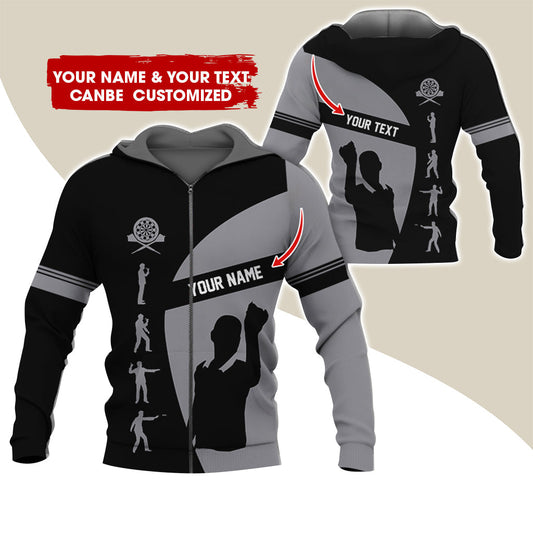 BlueJose Darts Player Personalized Name, Team Name Zipper Hoodie Hoodie