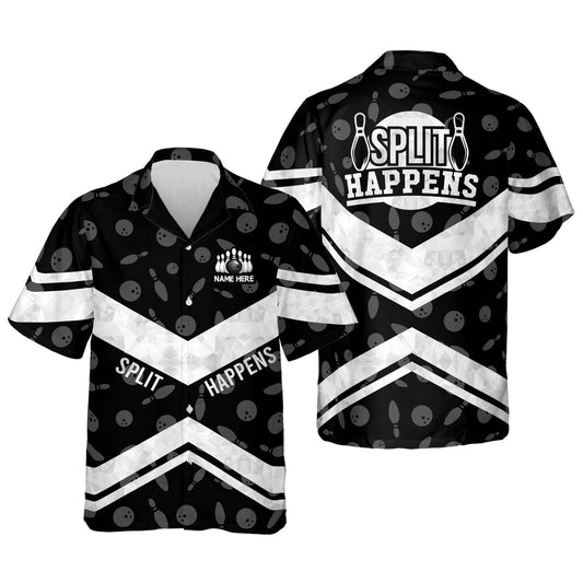 BlueJose Bowling Split Happens Personalized Name Hawaiian Shirt
