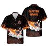 BlueJose Flame Bowling Gutter Gang Personalized Name Hawaiian Shirt