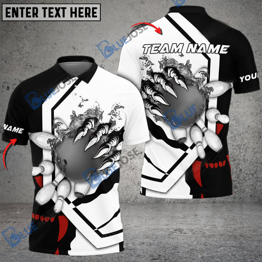 BlueJose Bowling And Pins The Power Of The Devil Customized Name 3D Shirt (6 Colors)