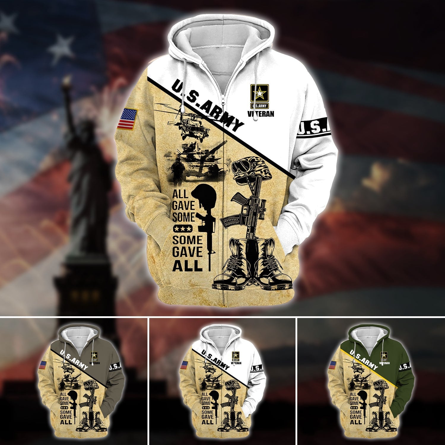 Army veteran best sale zip hoodie