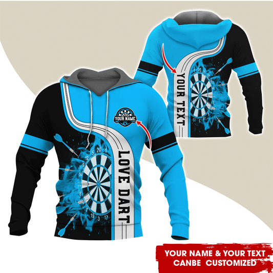 BlueJose Darts Pattern Colorful Personalized Name, Team Name Hoodie