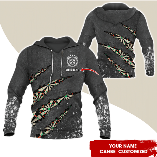 BlueJose Scratch Pattern Darts Personalized Name, Team Name Hoodie