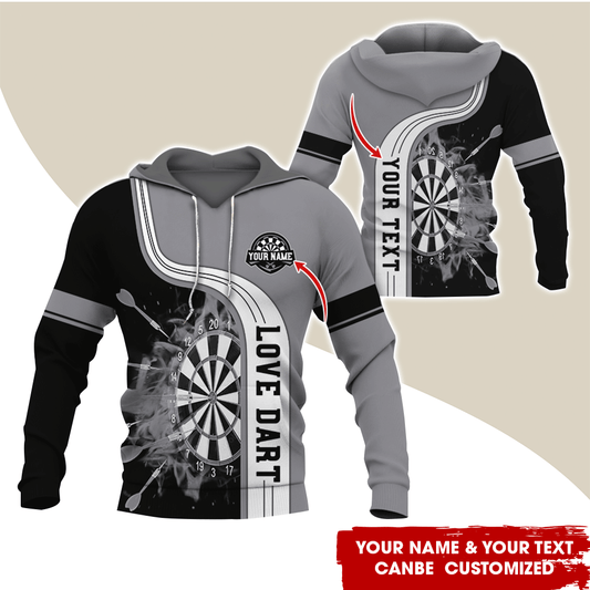 BlueJose Darts Pattern Colorful Personalized Name, Team Name Hoodie
