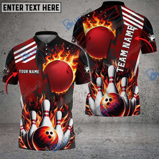 BlueJose Bowling And Pins Solar Heat Customized Name 3D Shirt (6 Colors)