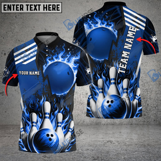 BlueJose Bowling And Pins Solar Heat Customized Name 3D Shirt (6 Colors)