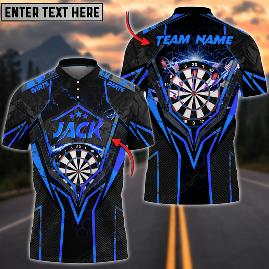 BlueJose Darts Thunder Personalized Name, Team Name Shirt (6 Colors)