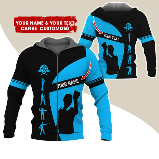 BlueJose Darts Player Personalized Name, Team Name Zipper Hoodie Hoodie