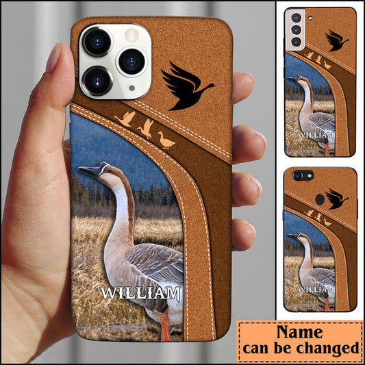 BlueJose Leather Pattern Personalized Goose Phone Case