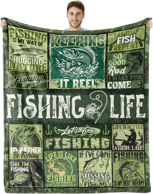 BlueJose Fishing Life Vintage Blanket