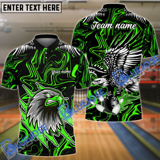 BlueJose Bowling And Pins Soaring Eagle Customized Name 3D Shirt (6 Colors)