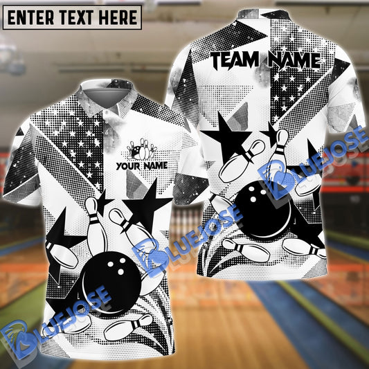 BlueJose Bowling And Pins Star Back To School Multicolor Customized Name 3D Shirt (4 Colors)