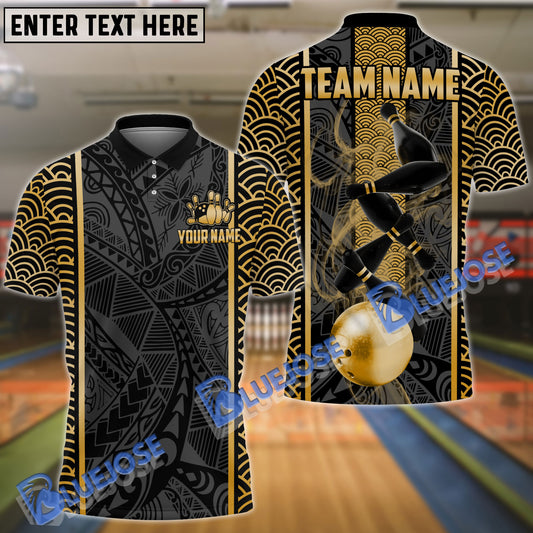 BlueJose Bowling And Pins Maori Pattern Multicolor Customized Name 3D Shirt (4 Colors)