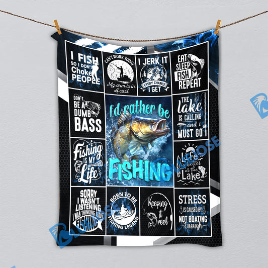BlueJose Bass Fishing Lovers Rather Be Blanket