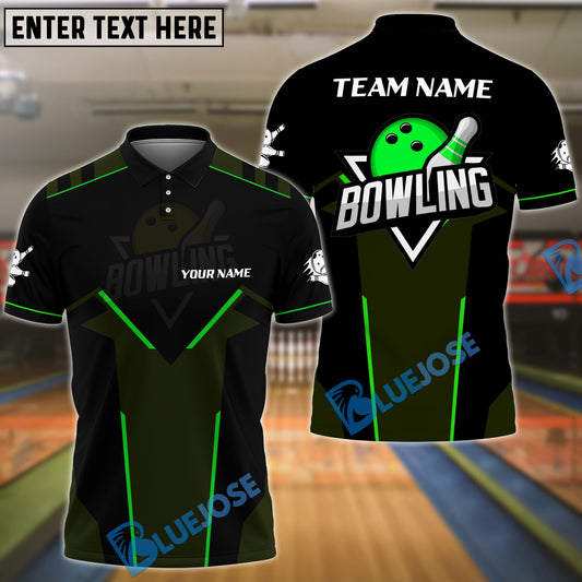 BlueJose Bowling And Pins Sport Basic Customized Name 3D Shirt ( 5 Colors)