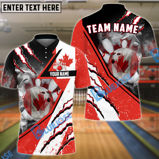 BlueJose Bowling Canadian Flag Patriot Customized Name, Team Name 3D Shirt