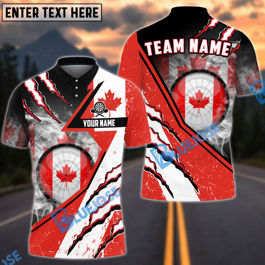 BlueJose Darts Canadian Flag Patriot Personalized Name, Team Name Shirt