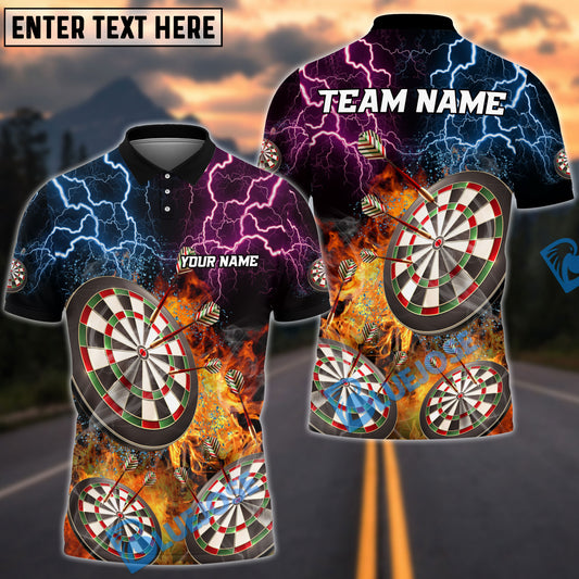 BlueJose Darts Fire Flame Thunder Customized Name Shirt