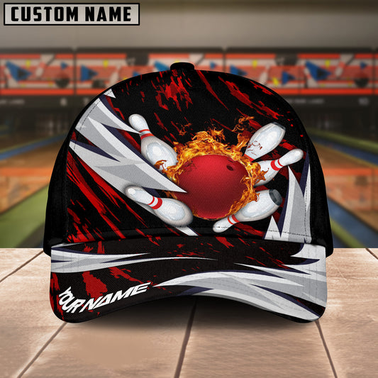 BlueJoses Bowling And Pins Thunders Multicolor Personalized Name Cap