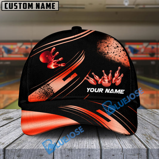 BlueJoses Bowling And Pins Ultimate Golden Multicolor Personalized Name Cap