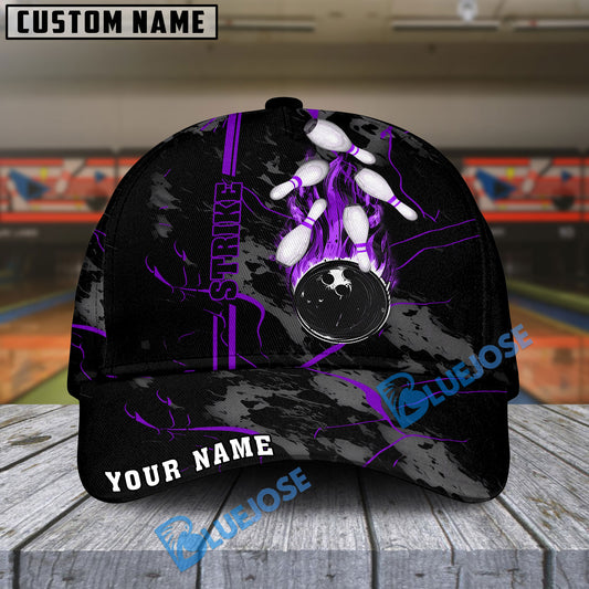BlueJoses Bowling And Pins Strike The Blood Multicolor Personalized Name Cap