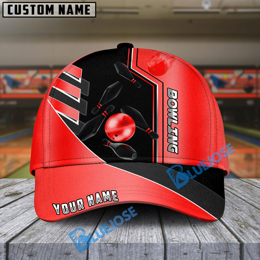 BlueJoses Bowling And Pins Premium Line Multicolor Personalized Name Cap