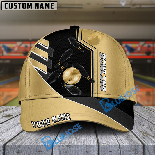 BlueJoses Bowling And Pins Premium Line Multicolor Personalized Name Cap