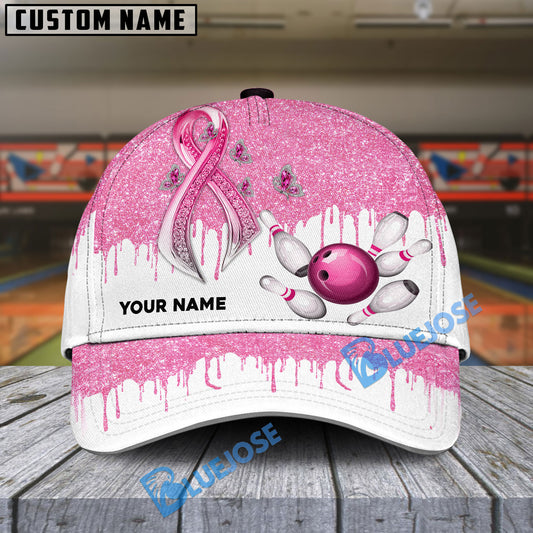 BlueJoses Bowling And Pins Awareness Edition Multicolor Personalized Name Cap
