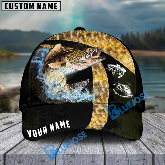 Bluejose Walleye Fishing Skinfish Texure Pattern Personalized Cap
