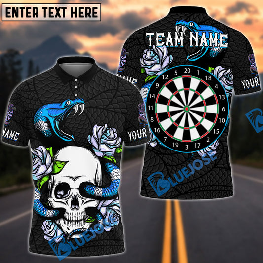 BlueJose Darts Skull Snake Personalized Name Team Name Shirt (4 colors)