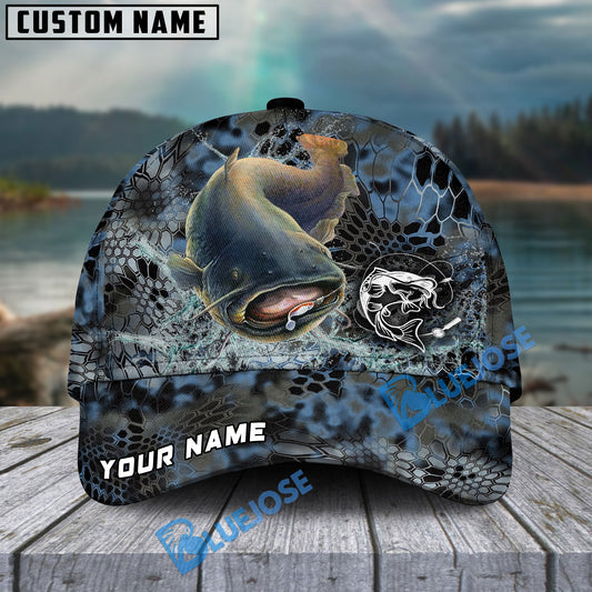 Bluejose Catfish Fishing Blue Kryptek Camo Personalized Cap