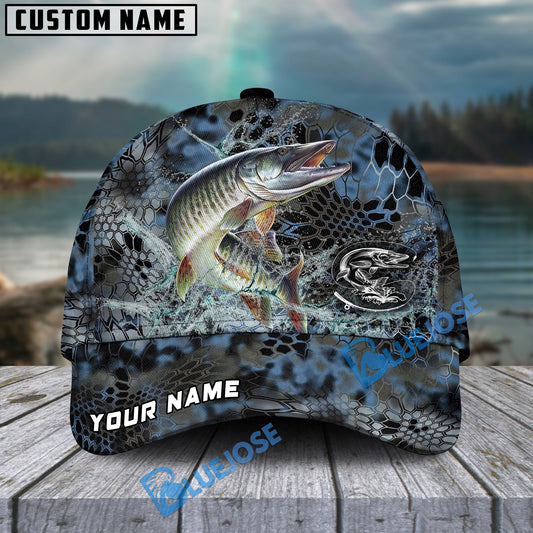 Bluejose Musky Fishing Blue Kryptek Camo Personalized Cap