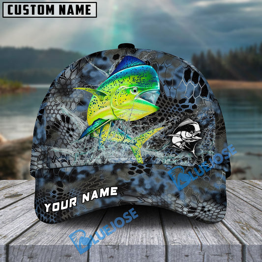 Bluejose Mahi mahi Fishing Blue Kryptek Camo Personalized Cap