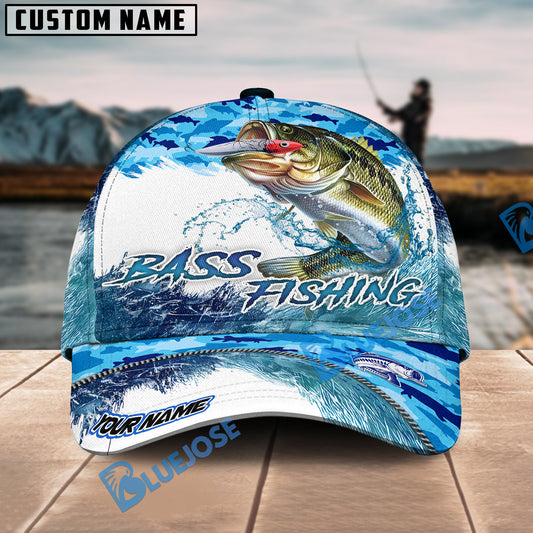 Bluejose Bass Fishing Blue Water Camo Personalized Cap