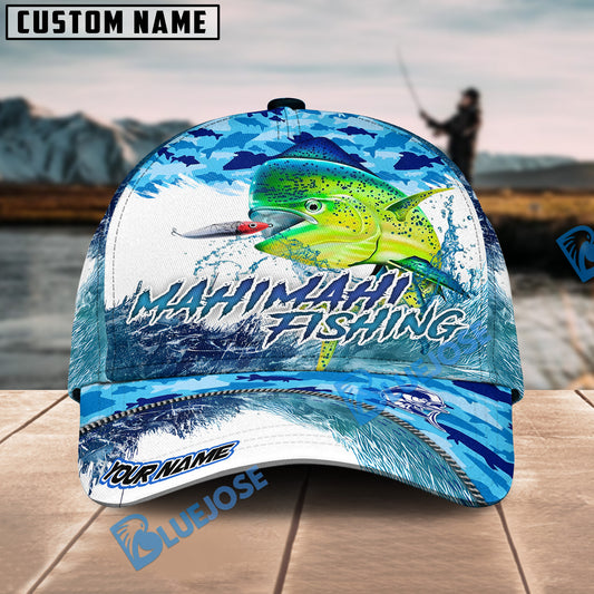 Bluejose Mahi mahi Fishing Blue Water Camo Personalized Cap