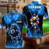 BlueJose Billiards Funny Fire 8 Ball Personalized Name & Team Name Shirt (4 Colors)