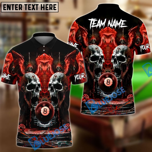 BlueJose Billiards Ball 8 Hell Throne Personalized Name & Team Name Shirt (4 Colors)