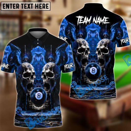 BlueJose Billiards Ball 8 Hell Throne Personalized Name & Team Name Shirt (4 Colors)