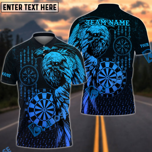 BlueJose Darts Viking Raven Personalized Name, Team Name Shirt (4 Colors)