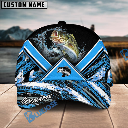 Bluejose Bass Fishing Blue Tire Triangle Pattern Personalized Cap