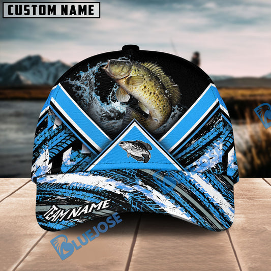 Bluejose Crappie Fishing Blue Tire Triangle Pattern Personalized Cap