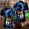 BlueJose Billiards Golden 8-Ball King Personalized Name, Team Name Shirt (6 Colors)