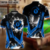 BlueJose Billiards Black Gold 8 Ball Design Personalized Name Shirt (4 Colors)