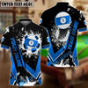 BlueJose Billiards Black Gold 9 Ball Design Personalized Name Shirt (4 Colors)